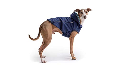 GF Pet Reversible ElastoFit Raincoat - Regenjacke- wasserdichte Hundebekleidung- Größe L Hundemantel Rückenlänge 46cm- Marine von GF Pet