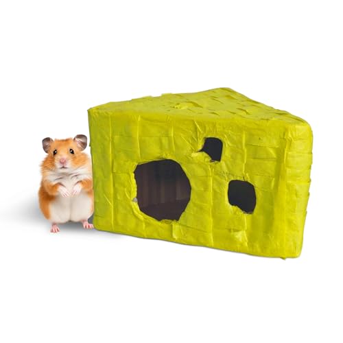 Schweizer Käse Kleintierhaus Versteck für Hamster, Mäuse, Ratten, Igel Kleintiere – Spielen, Verstecken, Klettern und Schlafen – Hamsterkäfig-Zubehör, Lebensraum-Dekor – 8,9 x 15,2 x 12,7 cm von GFF Grass Flip Flops