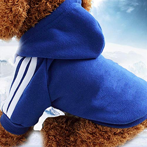 GFFGA 2018 Winter Pet Products Hundekleidung Haustiere Mäntel Pullover Weiche Baumwolle Hunde Hoodies Kleidung für Hündchen 7 Farben-blau, XS von GFFGA