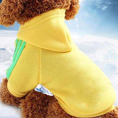 GFFGA 2018 Winter Pet Products Hundekleidung Haustiere Mäntel Pullover Weiche Baumwolle Hunde Hoodies Kleidung für Hündchen 7 Farben-gelb, L. von GFFGA