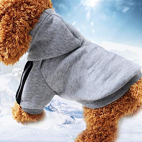 GFFGA 2018 Winter Pet Products Hundekleidung Haustiere Mäntel Pullover Weiche Baumwolle Hunde Hoodies Kleidung für Hündchen 7 Farben-grau, M. von GFFGA