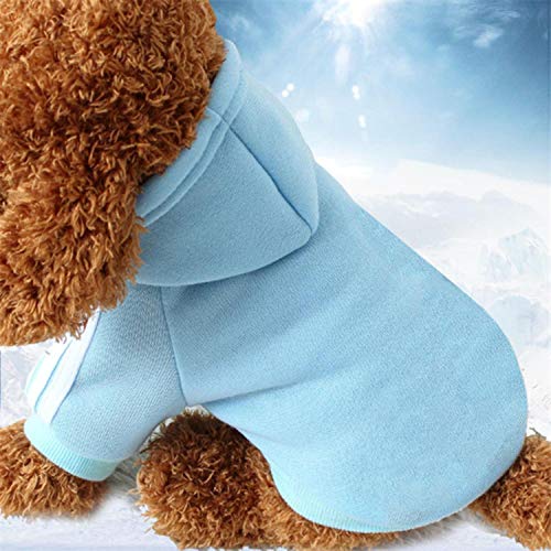 GFFGA 2018 Winter Pet Products Hundekleidung Haustiere Mäntel Pullover Weiche Baumwolle Hunde Hoodies Kleidung für Hündchen 7 Farben hellblau, L. von GFFGA