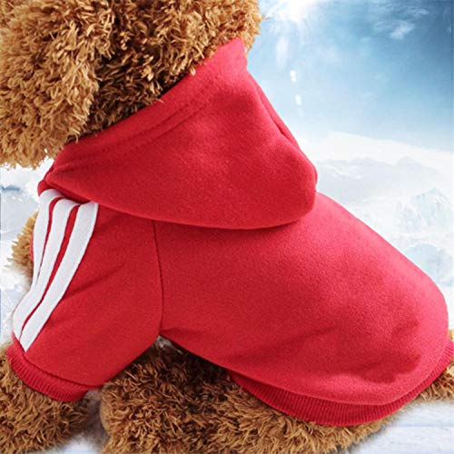 GFFGA 2018 Winter Pet Products Hundekleidung Haustiere Mäntel Pullover Weiche Baumwolle Hunde Hoodies Kleidung für Hündchen 7 Farben-rot, XS von GFFGA