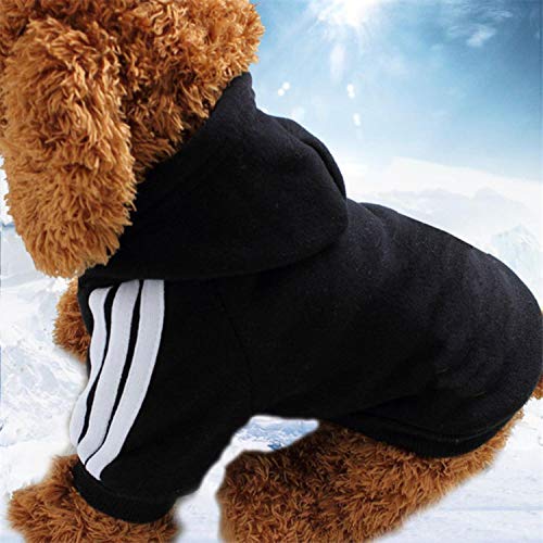 GFFGA 2018 Winter Pet Products Hundekleidung Haustiere Mäntel Pullover Weiche Baumwolle Hunde Hoodies Kleidung für Hündchen 7 Farben-schwarz, XL von GFFGA