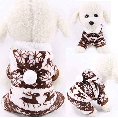 GFFGA Flanell Hundekleidung Haustier Kleidung für Hunde Overall Weiche Katze Mantel Jacke Haustier Outfit für Hunde Chihuahua Haustier Kleidung Fleece Mantel-Kaffee, L. von GFFGA