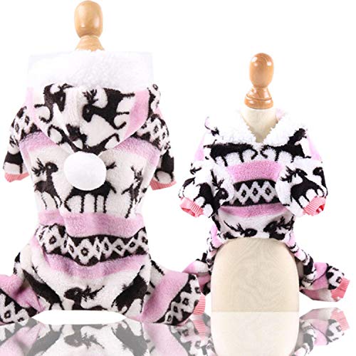 GFFGA Flanell Hundekleidung Haustier Kleidung für Hunde Overall Weiche Katze Mantel Jacke Haustier Outfit für Hunde Chihuahua Haustier Kleidung Fleece Mantel-Pink, S. von GFFGA