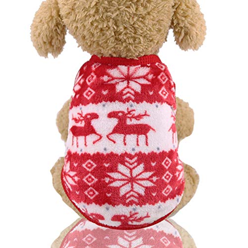 GFFGA Flanell Hundekleidung Haustier Kleidung für Hunde Overall Weiche Katze Mantel Jacke Haustier Outfit für Hunde Chihuahua Haustier Kleidung Fleece Mantel-Rot, XL von GFFGA