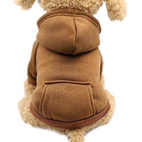 GFFGA Haustier Hund Hoodie Mantel Weiches Fleece Warme Welpen Kleidung Hund Sweatshirt Winter Hund Kleidung Für Kleine Hunde Tierhandlung XS-2XL-Kaffee, XL von GFFGA