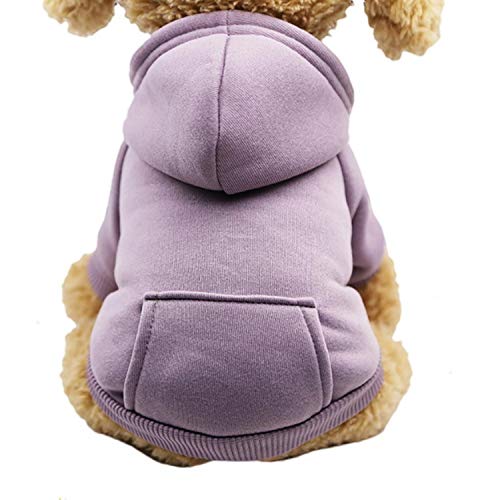 GFFGA Haustier Hund Hoodie Mantel Weiches Fleece Warme Welpen Kleidung Hund Sweatshirt Winter Hund Kleidung Für Kleine Hunde Tierhandlung XS-2XL-lila, XXL von GFFGA