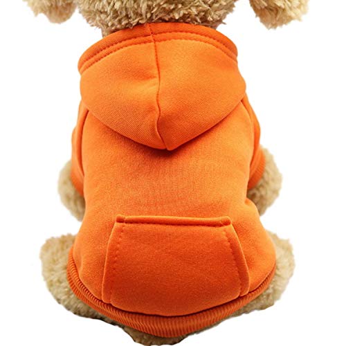 GFFGA Haustier Hund Hoodie Mantel Weiches Fleece Warme Welpen Kleidung Hund Sweatshirt Winter Hund Kleidung Für Kleine Hunde Tierhandlung XS-2XL-orange, XXL von GFFGA