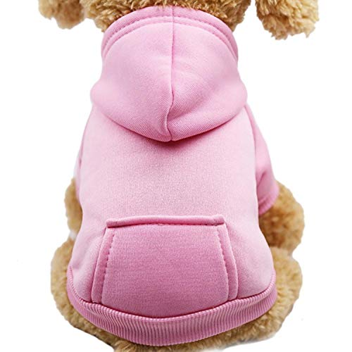 GFFGA Haustier Hund Hoodie Mantel Weiches Fleece Warme Welpen Kleidung Hund Sweatshirt Winter Hund Kleidung Für Kleine Hunde Tierhandlung XS-2XL-pink, L. von GFFGA