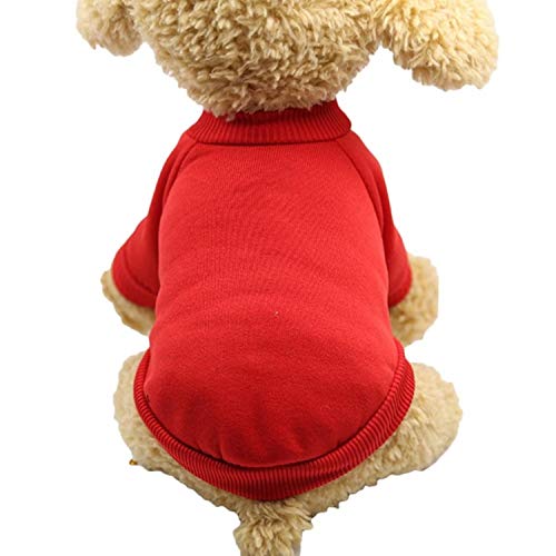 GFFGA Haustier Hunde Kleidung Hund Mantel Winter Welpen Hoodies Winter Hunde Mantel Hunde Kleidung Winter Hund Sweatshirt Komfort Hund Lieferungen-Rot, M. von GFFGA