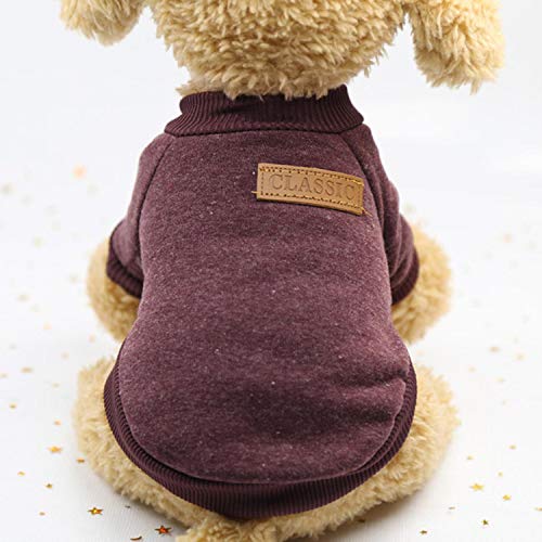 GFFGA Haustier Kleidung Haustier Overall Chihuahua Mops Haustiere Hunde Kleidung für kleine mittlere Hunde Welpen Outfit Französisch Bulldogge Hündchen Kostüm-Lila braun2, XS von GFFGA