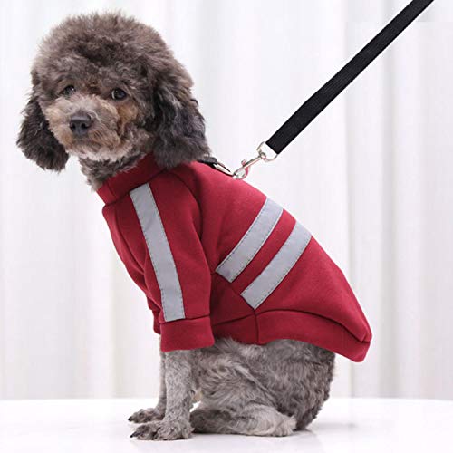 GFFGA Mode Hund Hoodies Haustier Kleidung für Katzen Kleidung Hund Pullover Haustier Overalls für Hunde Mantel Jacken Haustiere Katzen Reflective PetClothing-Wine Red, XS von GFFGA