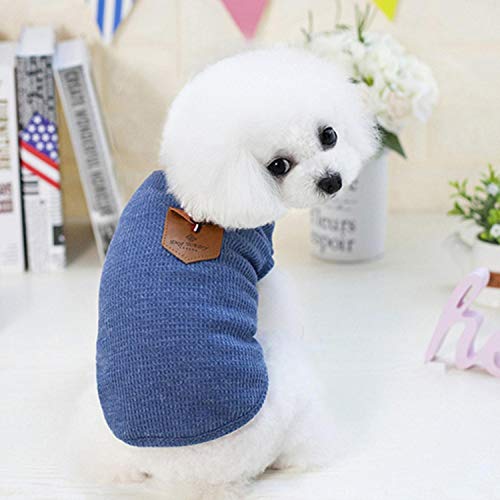 GFFGA Mode Hundekleidung Winter Haustiere Hunde Kleidung für kleine mittlere Hunde Mantel Jacke Chihuahua Haustier Kleidung für kleine mittlere Hunde Mops-Blau, L. von GFFGA