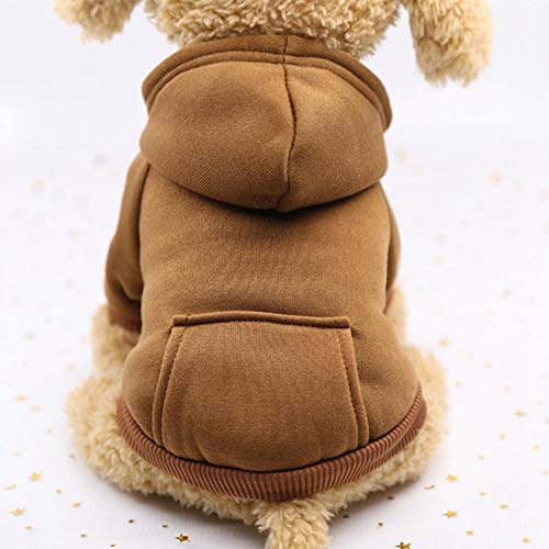 GFFGA Pet Dogs Kleidung Winter Dog Hoodies Atmungsaktiver Pet Coat für Welpen Cat Coral Fleece Hund Sweatshirt Comfort Dog Supplies-Coffee, M. von GFFGA