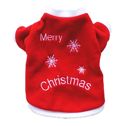 GFFGA Weihnachten Haustier Hund Winter Weihnachten Druck Plüsch Kleidung Haustier Hund Langarm Top Nettes Welpen Top pro Cani New Dropshipping * 5-Weiß, L, China von GFFGA