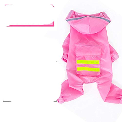 Pet Large Dog Regenmantel wasserdichte Kleidung für große Hunde Jumpsuit Regenmantel Kapuze Overalls Umhang Labrador Golden Retriever-pink, 4XL von GFFGA