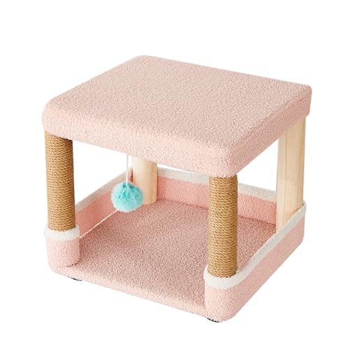 Hocker Mit Katzenbett Kleiner,Cat House Cave for Cats with Scratching Board and Play Ball,Integriertes Katzennest-Design,für Wohnzimmer Schlafzimmer Küche,5 von GFJEDTKY