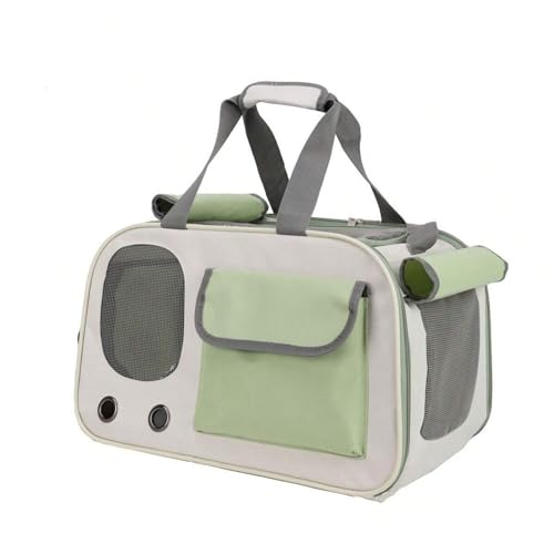 Transporttasche Für Katze Hund, Hundetragetasche Transporttasche, Faltbare Katzentransportbox Mit Atmungsaktiven Löchern Und Taschen Für Mittelgroße Katzen, Kleine Hunde,Grün von GFJEDTKY