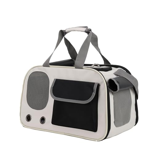 Transporttasche Für Katze Hund, Hundetragetasche Transporttasche, Faltbare Katzentransportbox Mit Atmungsaktiven Löchern Und Taschen Für Mittelgroße Katzen, Kleine Hunde,Schwarz von GFJEDTKY