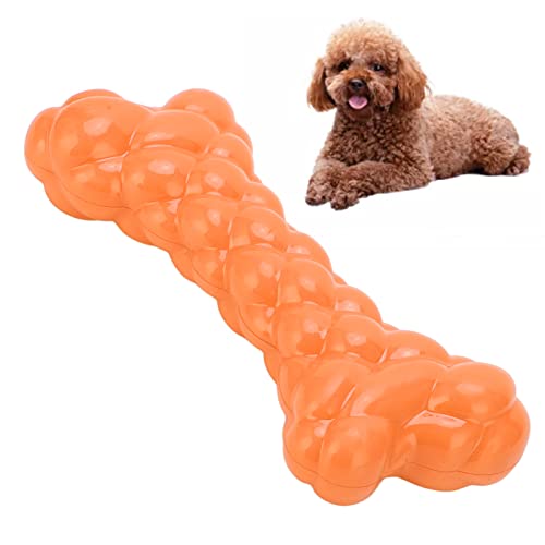 GFRGFH Hundespielzeug, Squeak Bone Hundespielzeug Zahnreinigung Quietschende Interaktive Hundeknochen FüR Hunde-Zahnreinigungs-Kauartikel FüR GroßE/MittelgroßE Hunderassen(Orange) von GFRGFH