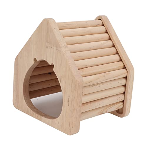 Hamster-Schlafnest, Kleines Haustier, Hölzernes Kletterhaus, Hamster-gekipptes Holzhaus, Nest, Käfig, Versteck Für Hamster, Goldener Seidenbär von GFRGFH