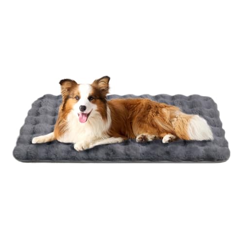 Dokdogs Hundekäfigunterlage für Hunde und Katzen, waschbar, großes Hundebett, rutschfeste Hundebox-Matte, Hundebett für große Haustiere, 57 x 89 cm, Grau von GGIB