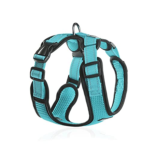 GGSM Reflektierendes Gittergewebe Atmungsaktiv Brustgeschirre Nylon Hundegeschirr Gepolstert No Pull Geschirr Hund Nicht Leicht Herunterzufallen Zum Kleine Mittelgroße EtcG-L:Bust 48~60cm von GGSM