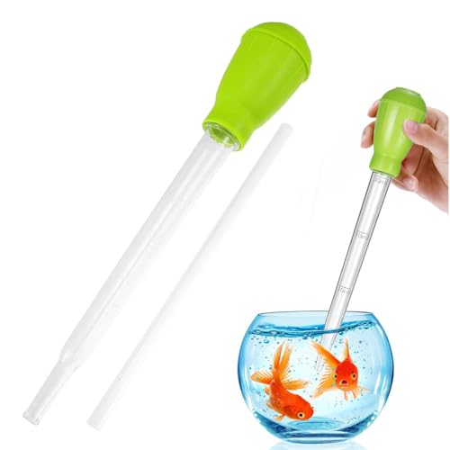 Coral Feeder Fischfutter Extra Lange Pipette 1 Stück Aquarium Wasserwechsler Pipette mit Verlängerungsrohr, Acryl Koralle und Fisch Futter Werkzeug für Aquarium Fish Tank (29cm+25cmVerlängerungsrohr) von GGUFAY