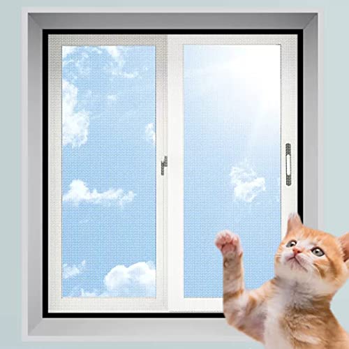 Fliegengitter für Katzenfenster, Mesh, Anti-Moskitonetz, Katzenfensterschutz für Katzen, kratzfest, Katzen-Balkonnetze, Haustierschutznetz (140 x 150 cm, schwarz + weiß) von GGoty