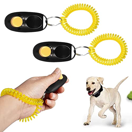 GHEART Hund Clicker, Trainings-Clicker mit Handschlaufe, Hundetraining Klicker, Finger Clicker für Clickertraining, Hundeerziehung und Hundetraining für Hund, Katze, Pferd, 2 Stück von GHEART