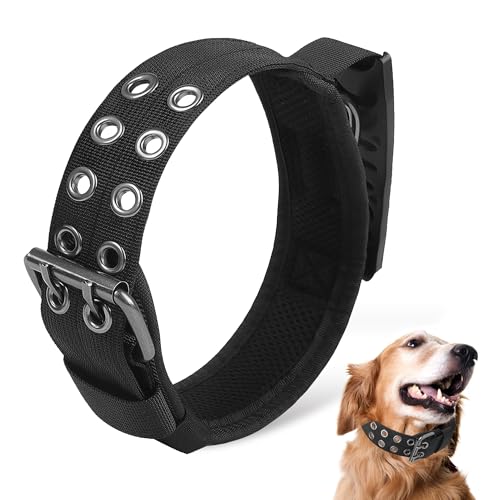 GHOBROFY Strapazierfähiges, verstellbares Hundehalsband, 3,8 cm, Schwarz von GHOBROFY