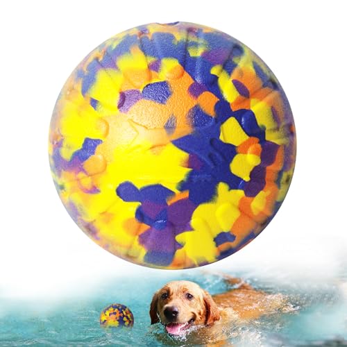 GHOBROFY Unzerstörbarer Hundeball für aggressive Kauer, 8,9 cm, Tennisbälle für große und mittelgroße Hunde, langlebiges Hundespielzeug, Ball zum Apportieren, leicht, schwimmend, Wasserspielzeug, von GHOBROFY