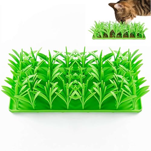 Silikon-Grasmatte für Katzen, Silikon-Gras-Schnüffelmatte für Katzen, grünes Gras, Silikon, Slow Food-Matte, Silikon-Schnüffelmatte für Hunde, Schnüffelmatte für Katzen und Hunde, interaktive von GHYJPAJK