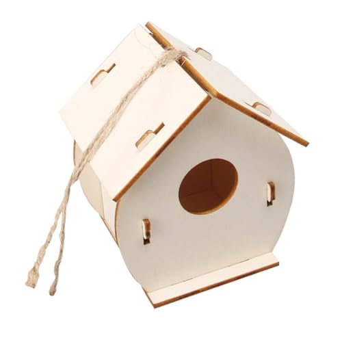 Vogelhaus aus Holz für Käfig, Holzzuchtbox, Vogelhaus für draußen, Holzhäuser, hängende Holzzucht, Outdoor, Papageien, Vogelhaus, natürlicher Volierenkäfig (B) von GHYJPAJK