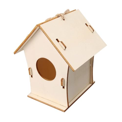 Vogelhaus aus Holz für Käfig, Holzzuchtbox, Vogelhaus für draußen, Holzhäuser, hängende Holzzucht, Outdoor, Papageien-Vogelhaus, natürlicher Volierenkäfig (C) von GHYJPAJK