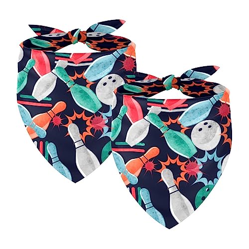 2Pcs Hunde Bandanas Hochzeit Foto Requisite Lätzchen Haustier Zubehör Haustier Schal Katzen Bandana für Hunde Welpen,Bowlingkugel und Pins von GIAPB