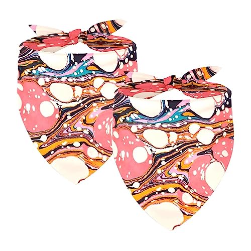 2Pcs Hunde Bandanas Hochzeit Foto Requisite Lätzchen Haustier Zubehör Haustier Schal Katzen Bandana für Hunde Welpen,Kunst Retro Marmor bunt von GIAPB