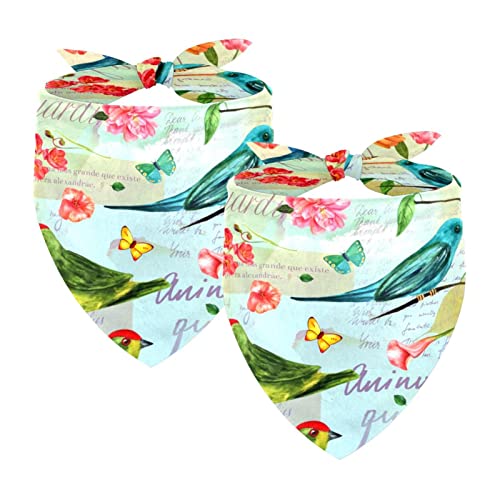 2Pcs Hunde Bandanas Hochzeit Foto Requisite Lätzchen Haustier Zubehör Haustier Schal Katzen Bandana für Hunde Welpen,Vogel Blumen Schmetterling von GIAPB