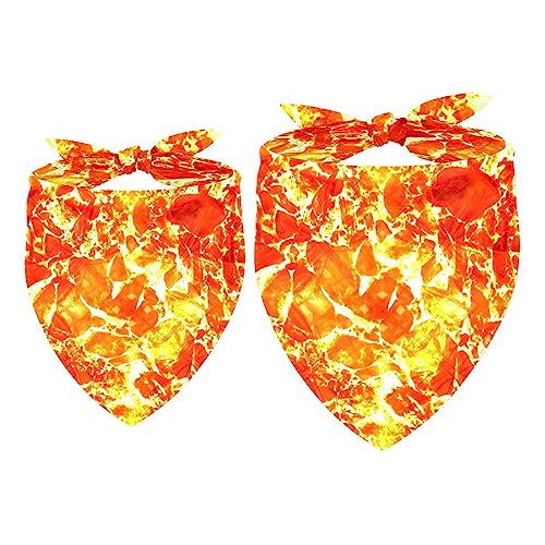 2Pcs Hundehalstücher Taschentücher Schals Lätzchen Kopftücher Schals Zubehör für Hunde Katzen Haustierliebhaber,Abstraktes rotes Flammenfeuer von GIAPB