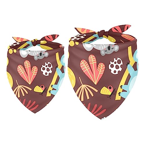 2Pcs Hundehalstücher Taschentücher Schals Lätzchen Kopftücher Schals Zubehör für Hunde Katzen Haustierliebhaber,Cartoon Tierblume von GIAPB