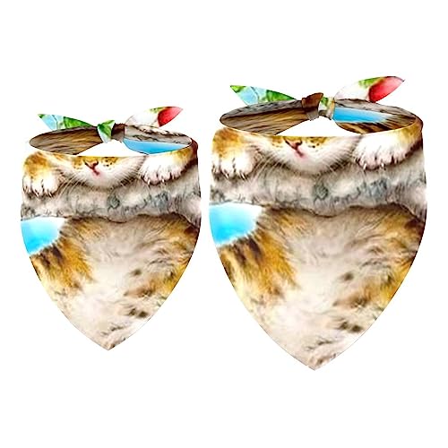 2Pcs Hundehalstücher Taschentücher Schals Lätzchen Kopftücher Schals Zubehör für Hunde Katzen Haustierliebhaber,Katze und Baum von GIAPB