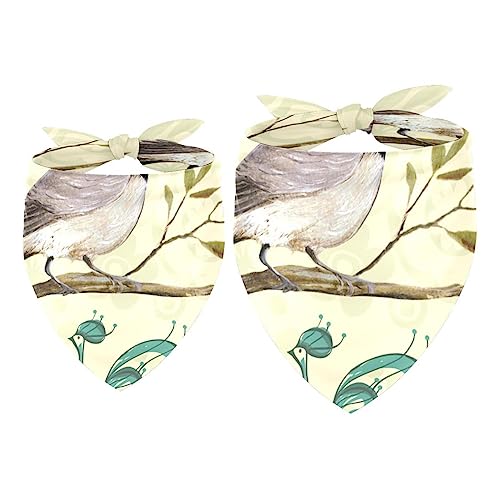 2Pcs Hundehalstücher Taschentücher Schals Lätzchen Kopftücher Schals Zubehör für Hunde Katzen Haustierliebhaber,Vogel und Blume von GIAPB