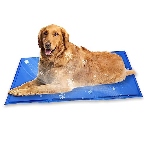 GIAPINST Kühlmatte für Hund, 90×50cm Haustier Kühlmatte Dog Cooling Gel Mat Haustier Eismatte Selbstkühlende Hundematte Sommer Kühlkissen von GIAPINST