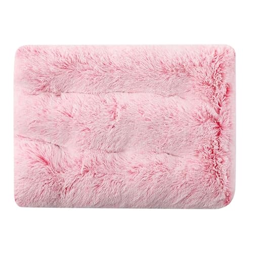 GIBZ Flauschig Hundebett Matte, Warme und Dicke Hundematte, Waschbares Kunstfell Plüsch Katzennest, Hundebett für Kaltes Winterwetter, Tie Dye Rosa, 2XL(110x75cm) von GIBZ