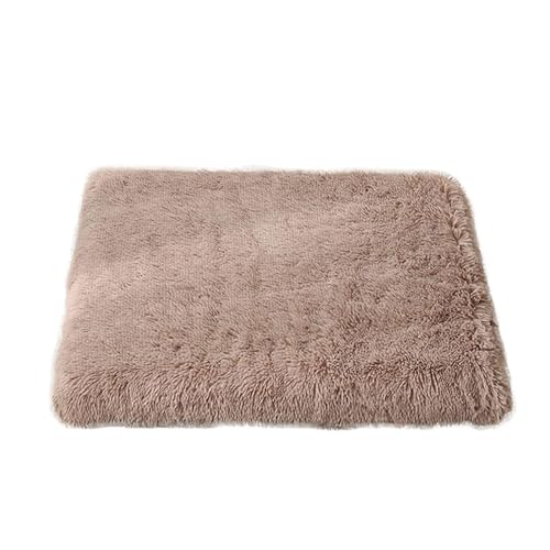 GIBZ Flauschig Hundematte, Warme Haustier Nest, Hundebett mit Wasserfest Memory Foam, Waschbares Kunstfell Plüsch Katzennest, Braun, 100x75x10cm von GIBZ