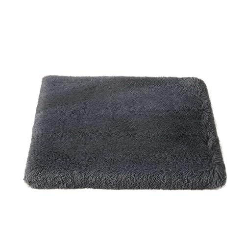 GIBZ Flauschig Hundematte, Warme Haustier Nest, Hundebett mit Wasserfest Memory Foam, Waschbares Kunstfell Plüsch Katzennest, Dunkelgrau, 100x75x10cm von GIBZ