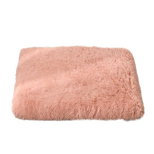 GIBZ Flauschig Hundematte, Warme Haustier Nest, Hundebett mit Wasserfest Memory Foam, Waschbares Kunstfell Plüsch Katzennest, Errötendes Rosa, 50x40x10cm von GIBZ