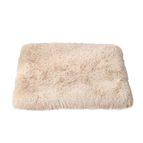 GIBZ Flauschig Hundematte, Warme Haustier Nest, Hundebett mit Wasserfest Memory Foam, Waschbares Kunstfell Plüsch Katzennest, Hellbraun, 90x70x10cm von GIBZ